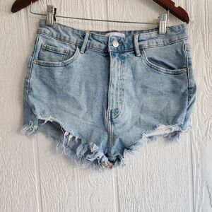 Zara Denim High Rise Short Shorts
